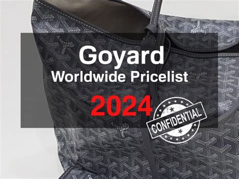 goyard listino prezzi|2024 goyard price list.